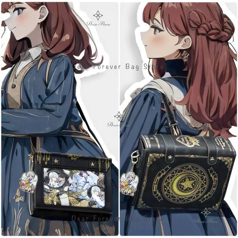 Mini Backpack Purse - Y2K Magic Book Lolita Itaกระเป๋าGothicไหล่กระเป๋าโปร่งใสน่ารักCrossbodyกระเป๋าถือผู้หญิงกระเป๋าเป้สะพายหลังมินิกระเป๋า