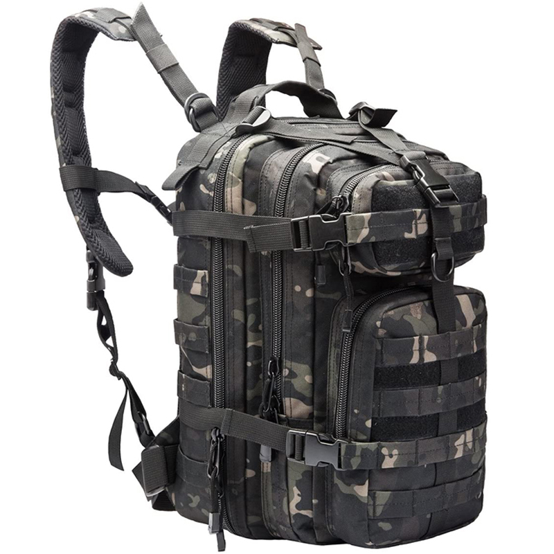 Rucksack Military Style - กระเป๋าเป้สะพายหลังยุทธวิธี 30 ลิตรความจุขนาดใหญ่กลางแจ้งตั้งแคมป์เดินป่าการเดินทางผู้ชายสไตล์ทหารกระเป๋าอุปกรณ์กีฬา