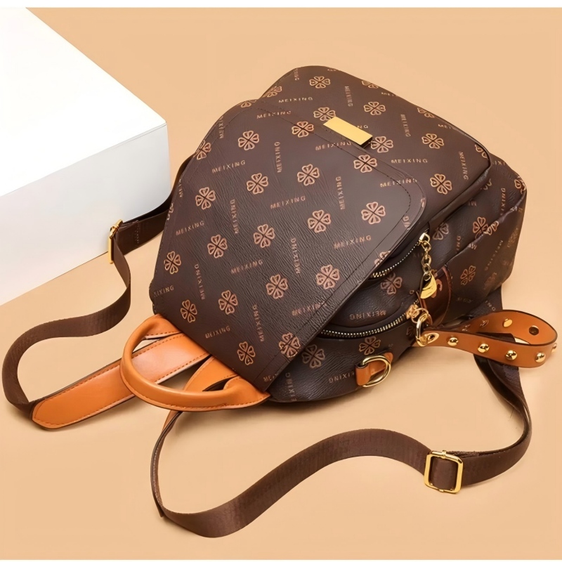 กระเป๋าเป้สะพายหลังลายพิมพ์เรโ - Leather Backpack Vintage บทวิจารณ์และราคา