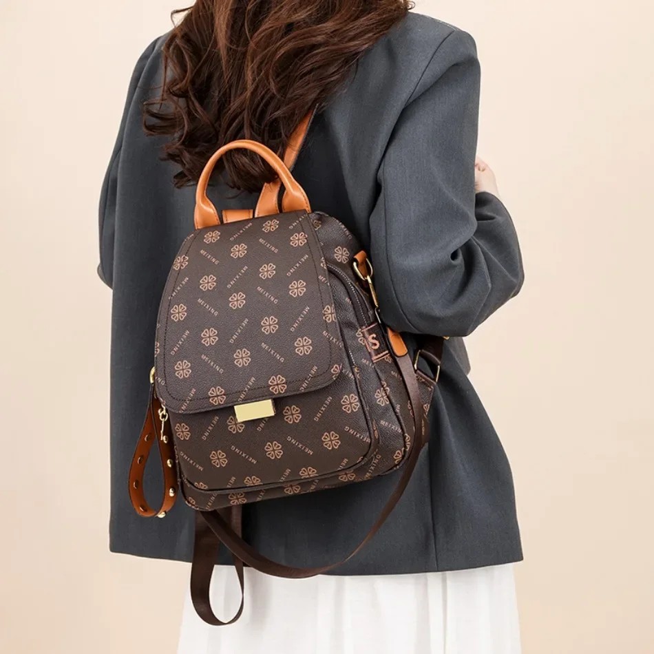 กระเป๋าเป้สะพายหลังลายพิมพ์เรโ - Leather Backpack Vintage บทวิจารณ์และราคา